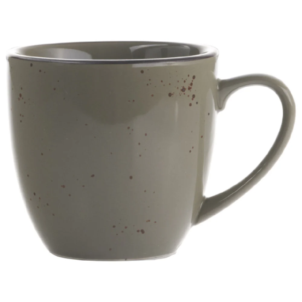 International Tableware SH-57-GS 10.5 Oz Cup Round with Handle Ceramic Green Smoke
