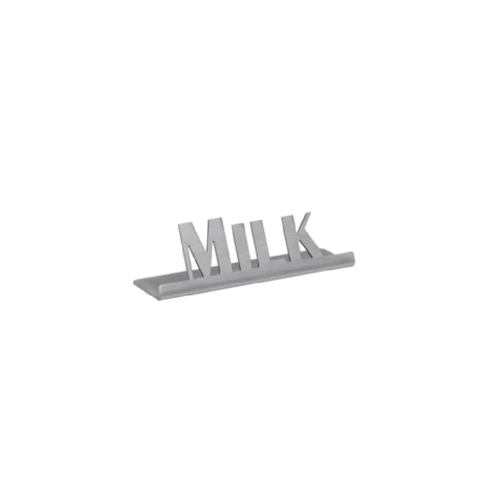 Service Ideas 1C-ST-MILK-SIGN 3-1/2Inch Table Sign with Laser-Cut Brushed Stainless Steel Service Ideas 1C-ST-MILK-SIGN 3-1/2Inch Table Sign with Laser-Cut Brushed Stainless Steel
