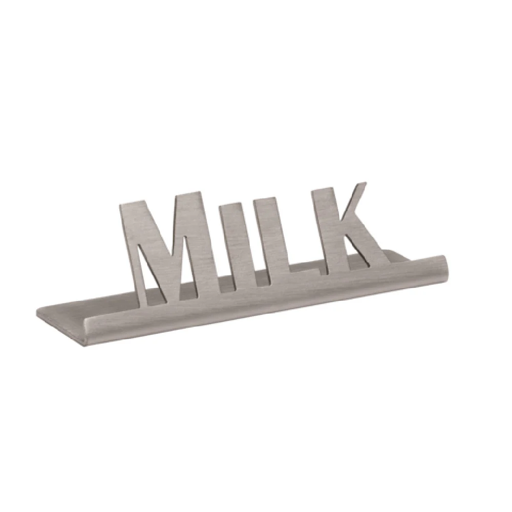 Service Ideas 1C-ST-MILK-SIGN 3-1/2Inch Table Sign with Laser-Cut Brushed Stainless Steel Service Ideas 1C-ST-MILK-SIGN 3-1/2Inch Table Sign with Laser-Cut Brushed Stainless Steel