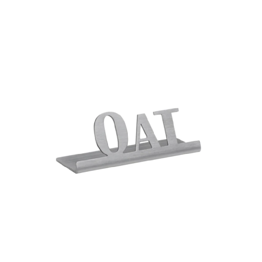 Service Ideas 1C-ST-OAT-SIGN 2-3/4 Inch Oat Table Sign Metal Dishwasher Safe Service Ideas 1C-ST-OAT-SIGN 2-3/4 Inch Oat Table Sign Metal Dishwasher Safe