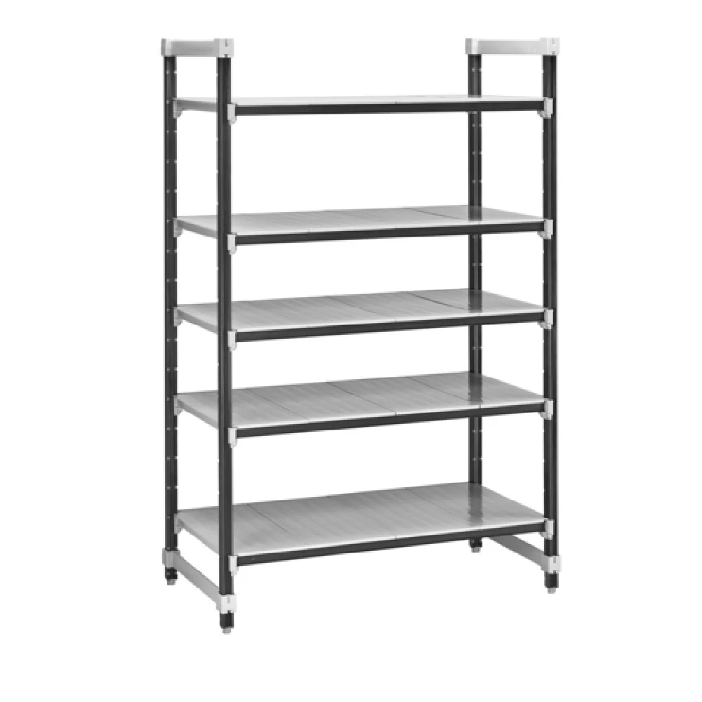 Cambro EXU246072S4480 60 Inch 4 Tier Stationary Starter Unit with Antimicrobial Protection Gray Cambro EXU246072S4480 60 Inch 4 Tier Stationary Starter Unit with Antimicrobial Protection Gray