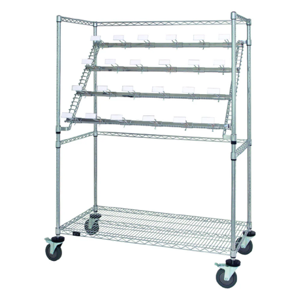 Quantum WRC-BC2460 24 Inch Catheter Hold Cart with 42 Hooks and Casters