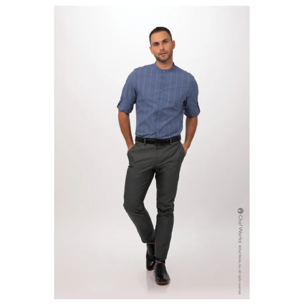 Chef Works SFB03BLUXL Men's Voce Dress Shirt XL with Roll-up Long Sleeves Blue Chef Works SFB03BLUXL Men's Voce Dress Shirt XL with Roll-up Long Sleeves Blue