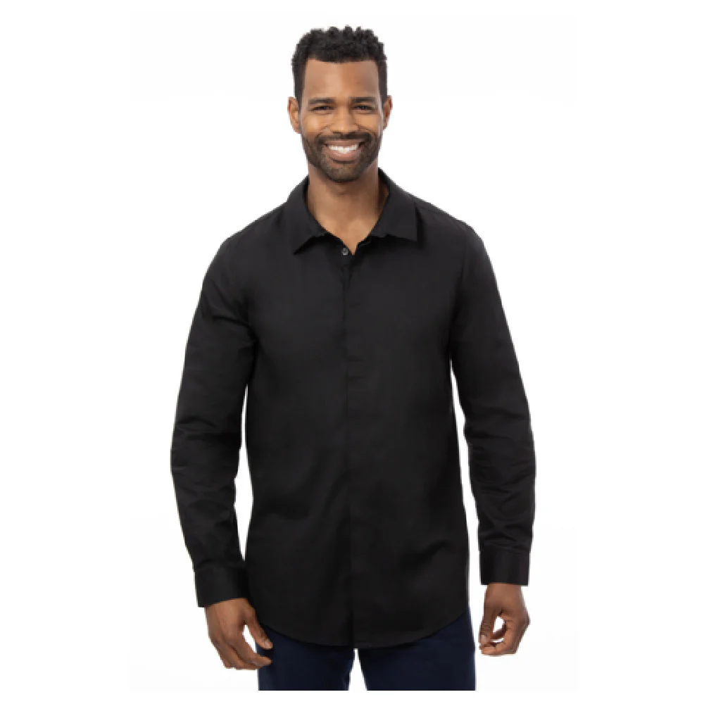 Chef Works D151-BLK-XL 22 Inch Black Dress Shirt with Built-in Collar Stays Chef Works D151-BLK-XL 22 Inch Black Dress Shirt with Built-in Collar Stays