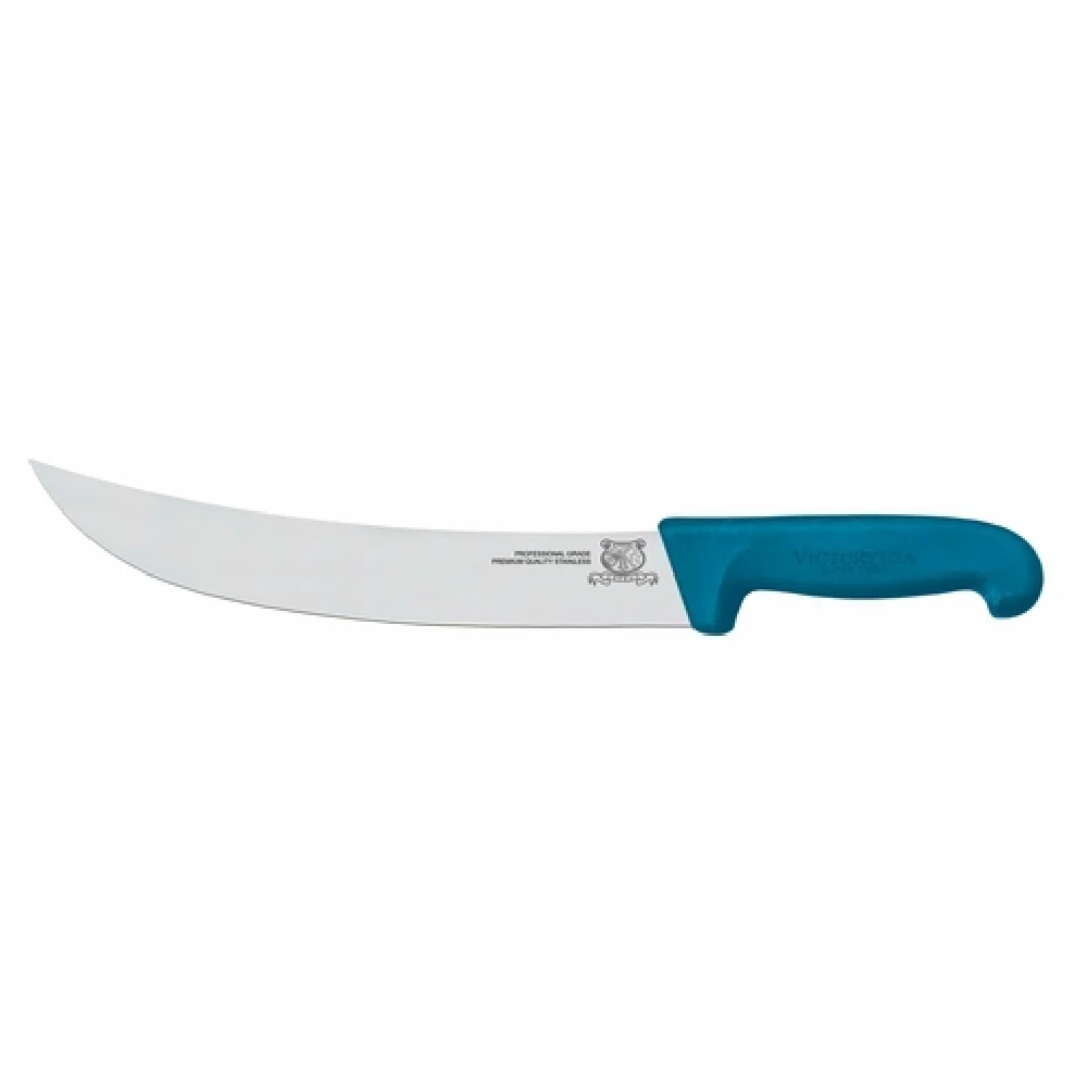 Omcan 23886 12 Inch Curved Blade Steak Knife Stainless Steel Super Fiber Blue Handle Omcan 23886 12 Inch Curved Blade Steak Knife Stainless Steel Super Fiber Blue Handle
