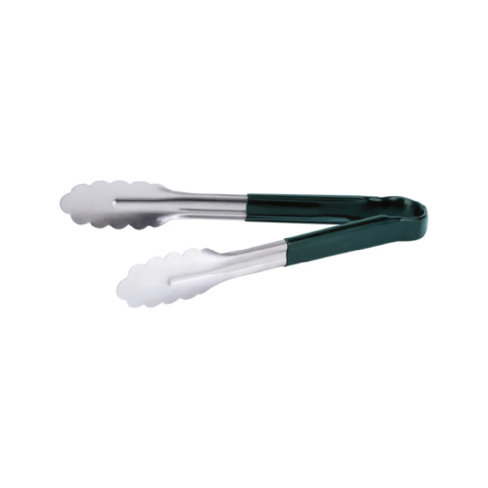 CAC China STCH-10GN 10 Inch Heavy-duty Utility Tong Stainless Steel Green Handle