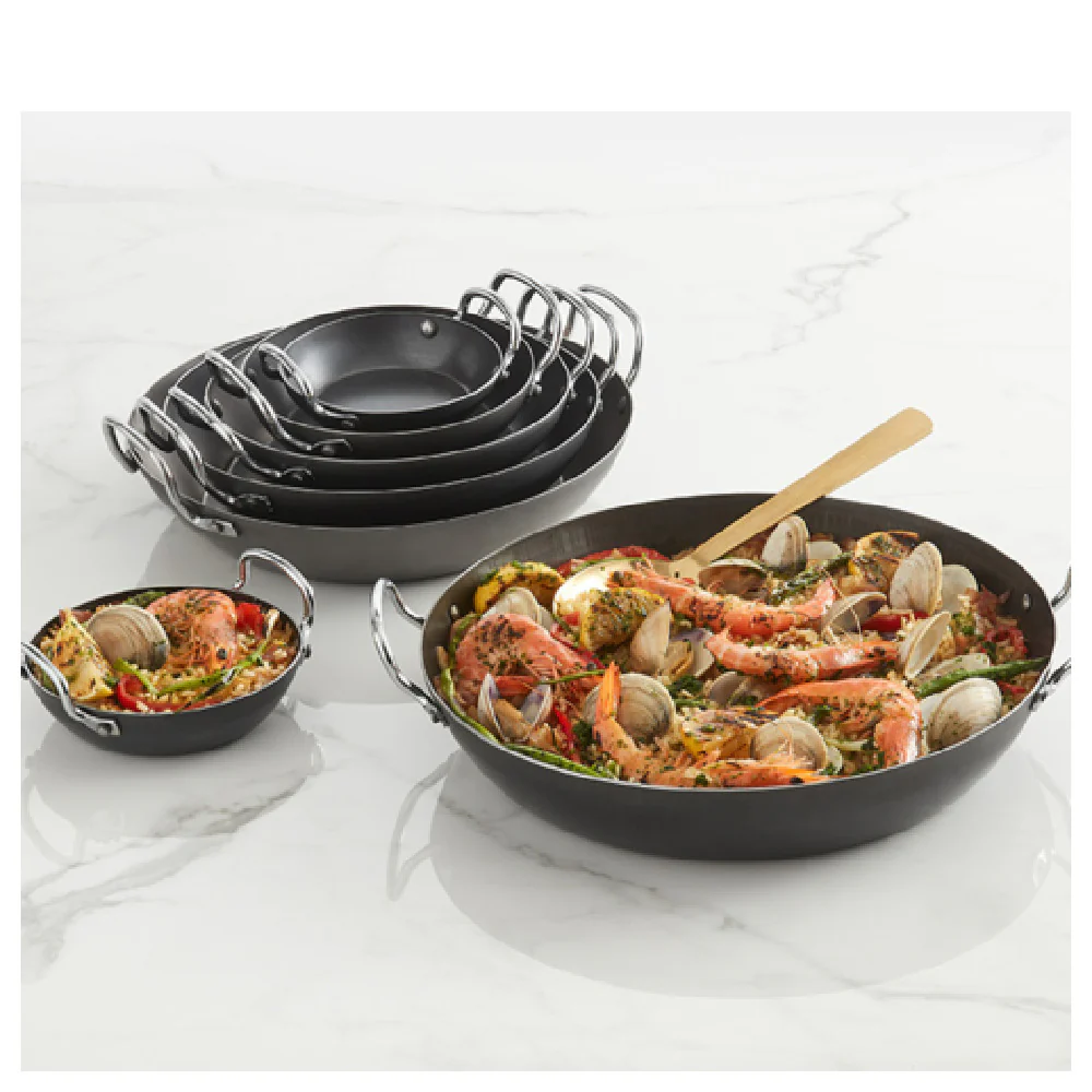 American Metalcraft BSPP6 18 Oz Paella Pan 7.75 Inch Round Black Steel American Metalcraft BSPP6 18 Oz Paella Pan 7.75 Inch Round Black Steel