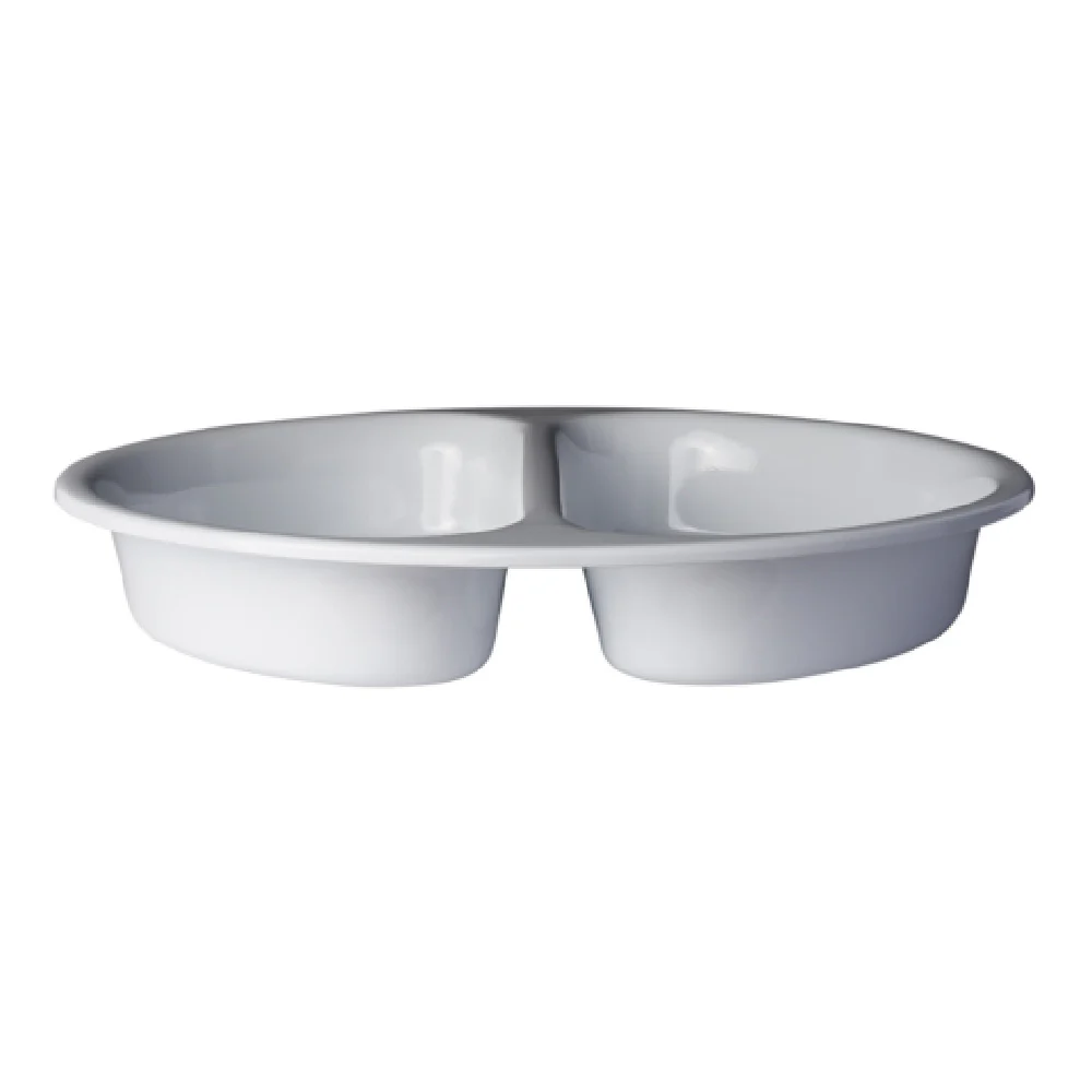 Steelite DW06RFP2WT Split Round Food Pan 1-1/2 to 2 Gal Stainless Steel with White Powder Coat Steelite DW06RFP2WT Split Round Food Pan 1-1/2 to 2 Gal Stainless Steel with White Powder Coat