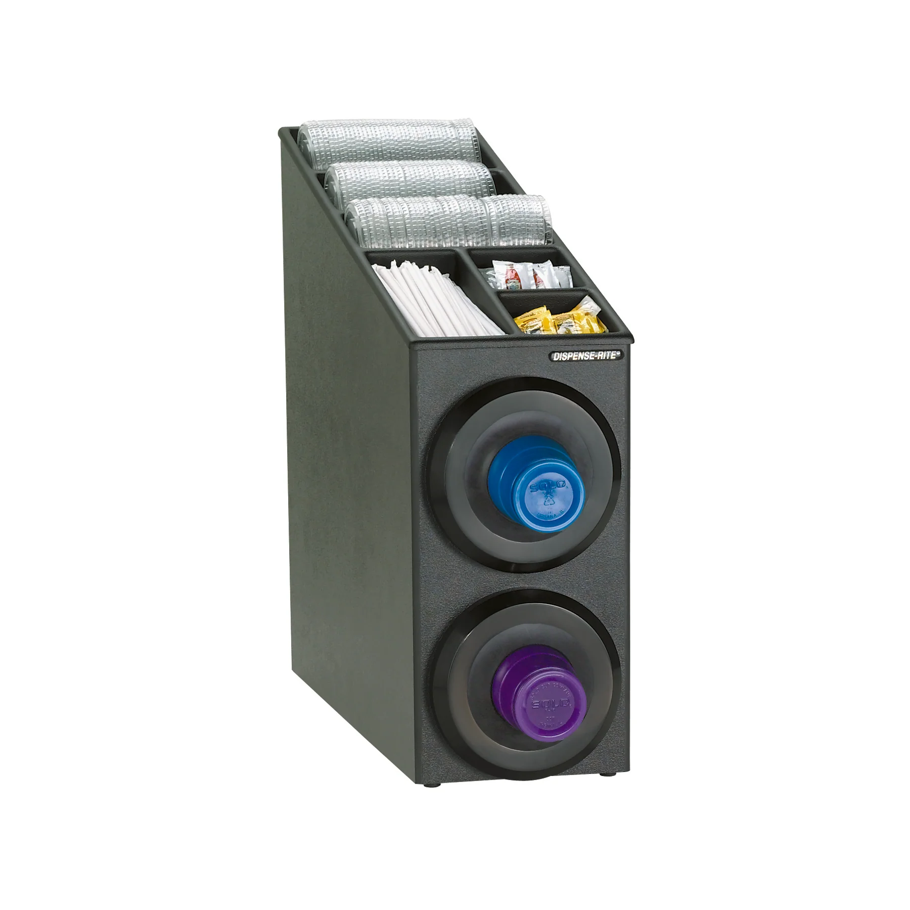 Dispense Rite SLR-SL-2BT 24 Inch Cup Dispensing Cabinet with Interchangeable Gasket