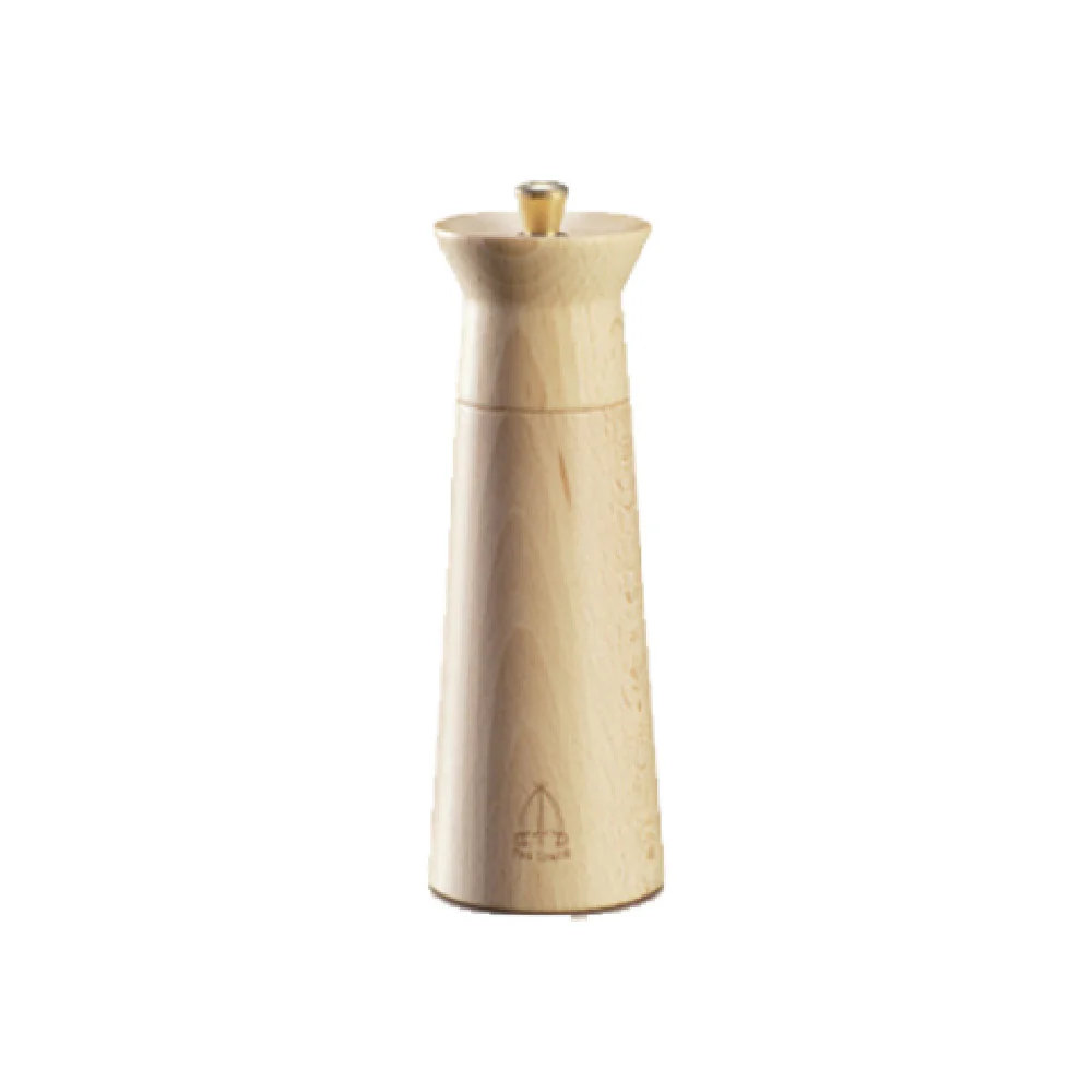 Omcan 43687 15cm Pepper Mill with Tempered Steel Mechanism Beech Wood Finish