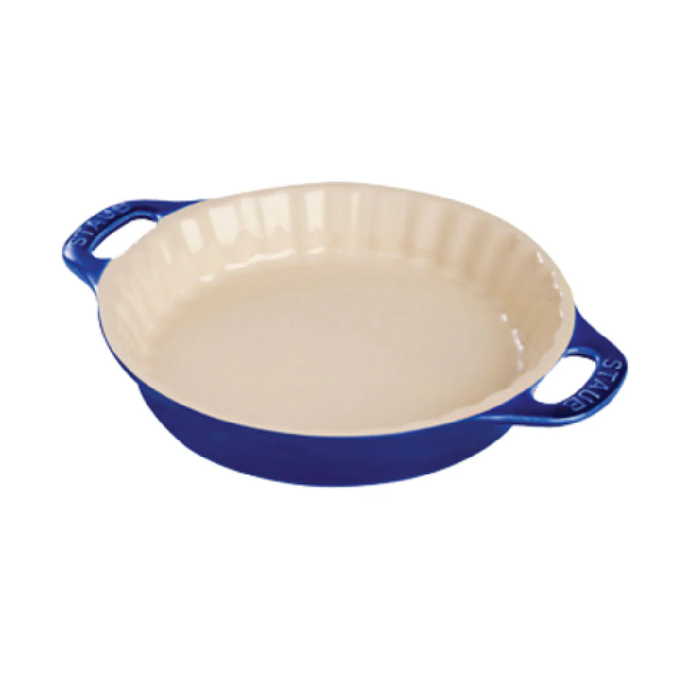 Zwilling 40508-615 1.3 Quart Round Pie Dish with Handles Ceramic Dark Blue