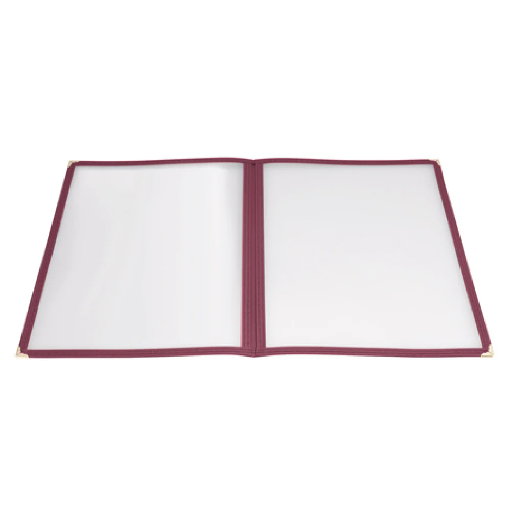 Winco PMCD-9U 9-3/8 Inch Double Fold Menu Cover Burgundy Plastic