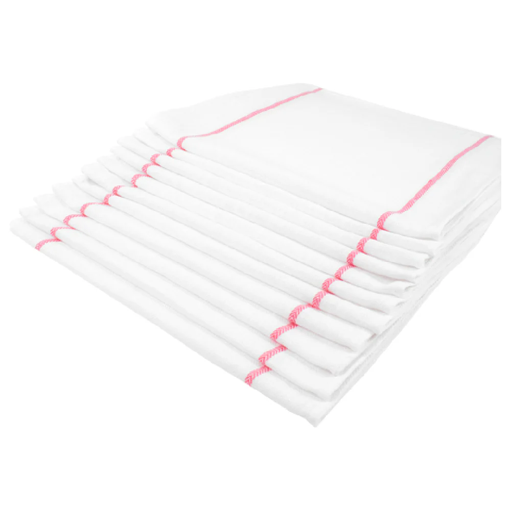 John Ritzenthaler Company CLH45S 25 Inch Kitchen Towel with Striped Herringbone Weave 21 Oz Lint Free