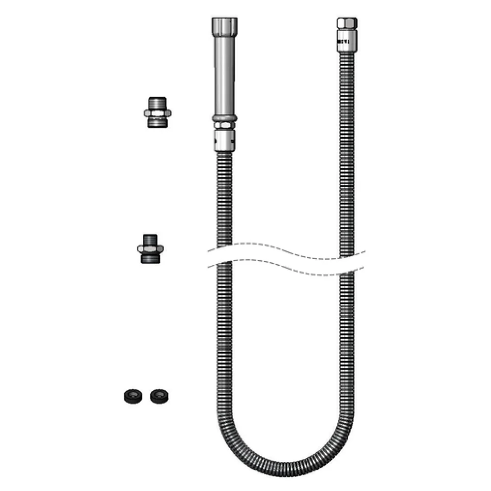 T&S Brass B-0072-HP 72 Inch Hose Flexible Stainless Steel with Adapters T&S Brass B-0072-HP 72 Inch Hose Flexible Stainless Steel with Adapters