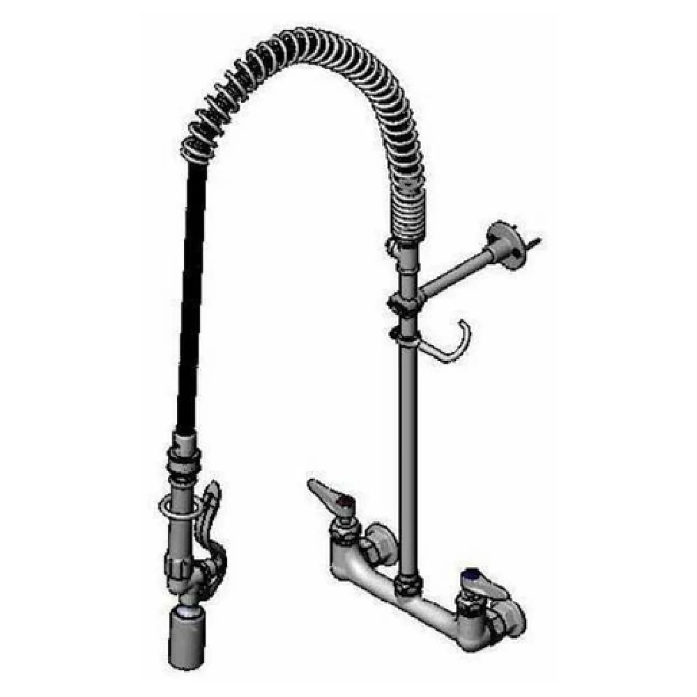 T&S Brass B-0133-CR-BJ-SK 8 Inch EasyInstall Pre-Rinse Faucet Assembly with Check Valves