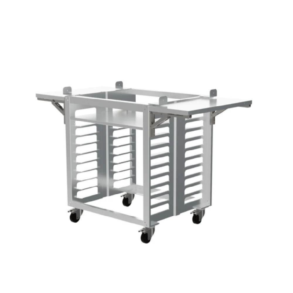 Cadco OST-195-C-FUS 32 Inch Mobile Heavy-Duty Oven Stand Aluminum with Pan Rack Cadco OST-195-C-FUS 32 Inch Mobile Heavy-Duty Oven Stand Aluminum with Pan Rack