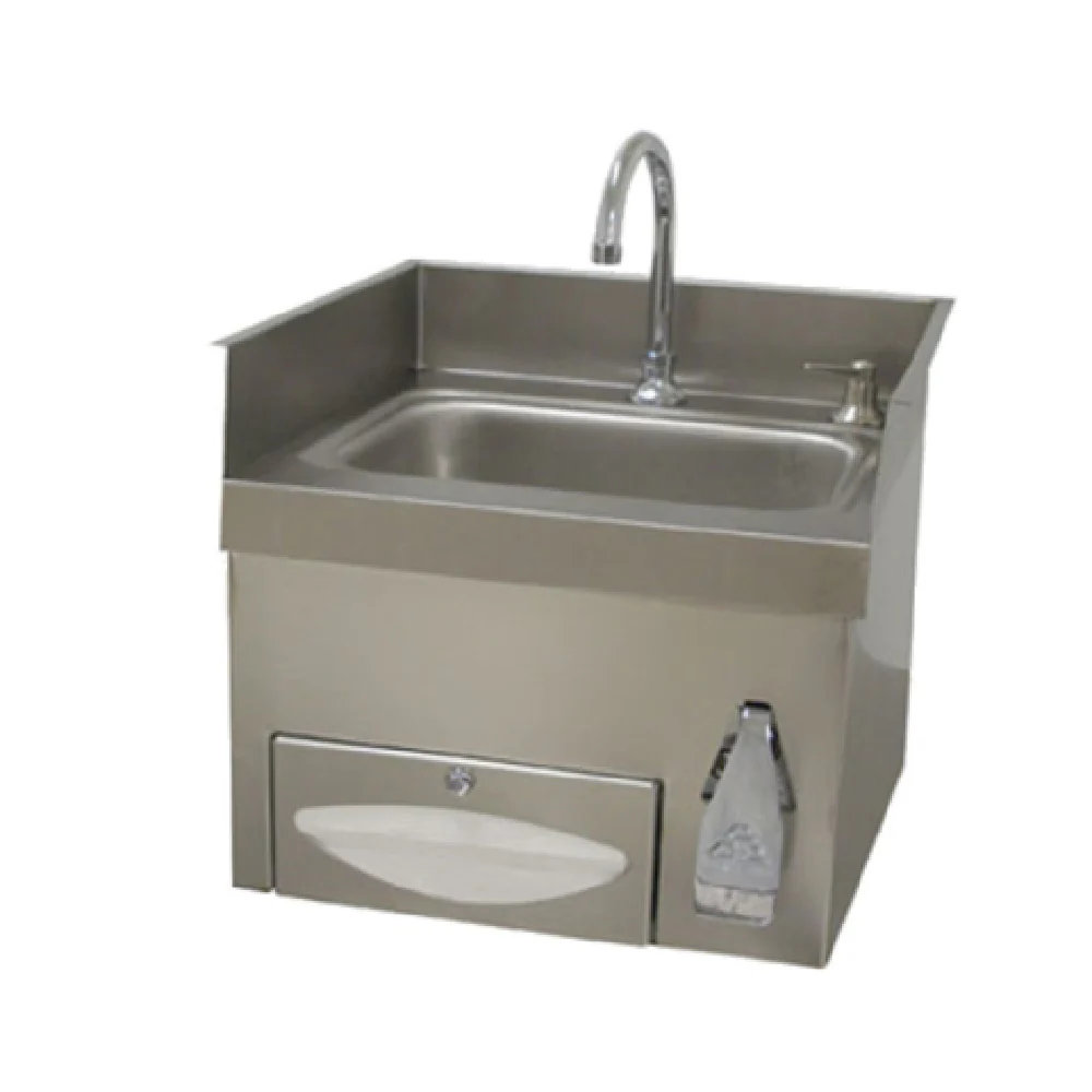 Advance Tabco 7-PS-43 14 Inch Recessed Hand Sink with Knee Operated Faucet Advance Tabco 7-PS-43 14 Inch Recessed Hand Sink with Knee Operated Faucet