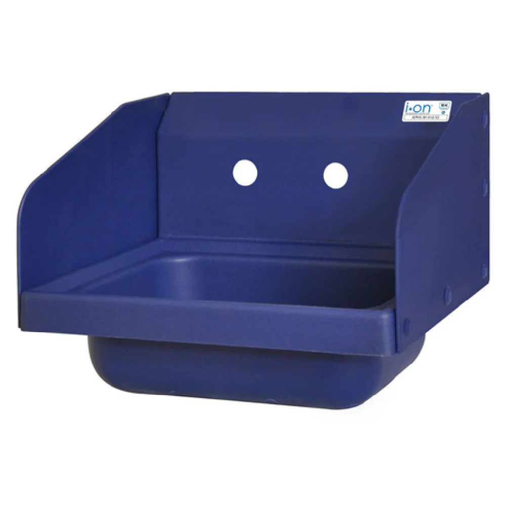 BK Resources APHS-W1410-SSB 14 Inch Antimicrobial Hand Sink with 2 Side Splashes