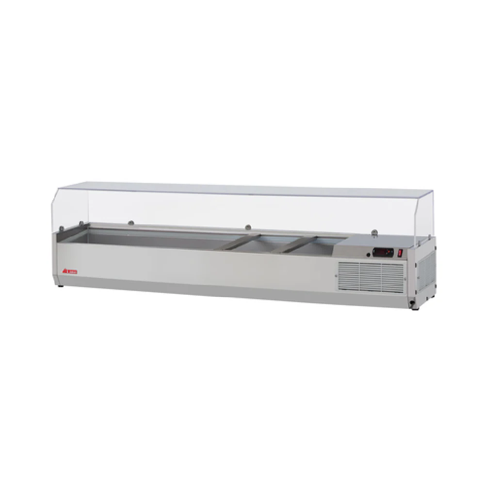 Turbo Air CTST-1500G-N 60-1/4 Inch Refrigerated Countertop Salad Table with Clear Hood