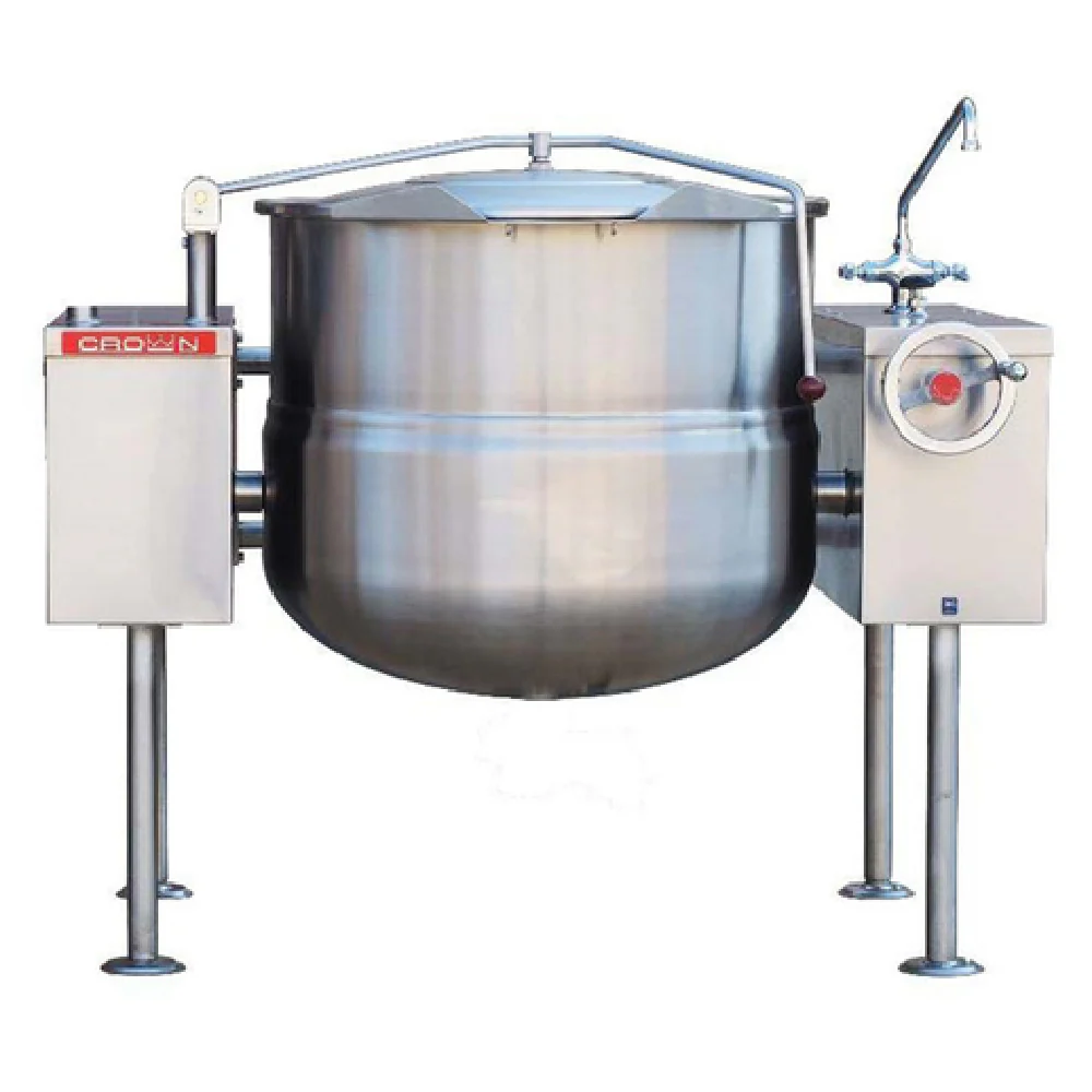 Crown Steam DLT-20TC 46 Inch Tilting Kettle Direct Steam 20 Gallon with 316 Stainless Steel