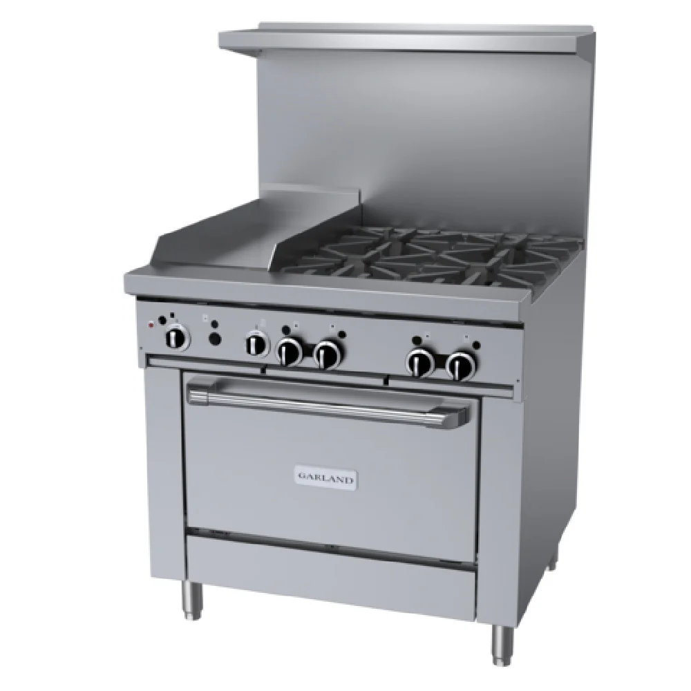 Garland GFE36-4G12R_LP 36 Inch Gas Restaurant Range with (4) 26000 BTU Burners