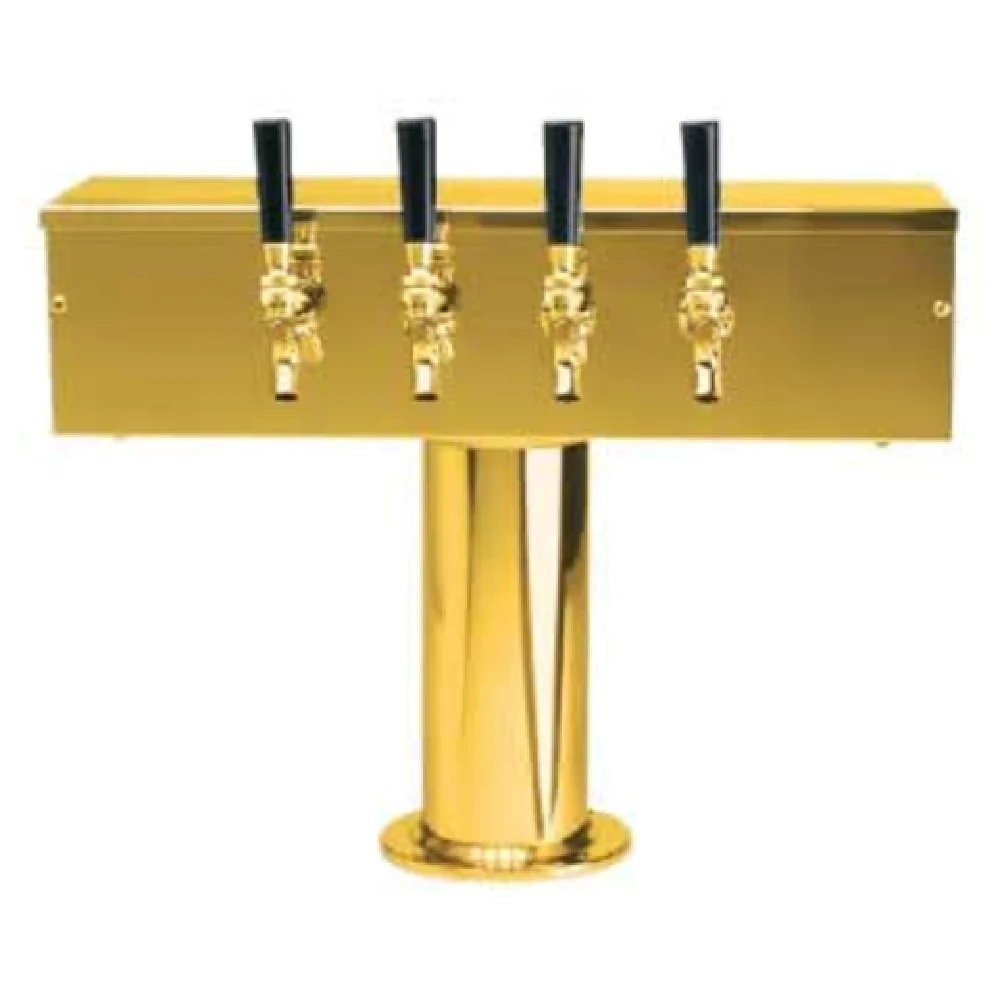 Micro Matic DS-254-PVD 20 Inch Air Cooled Draft Beer Tower Countertop Brass Finish