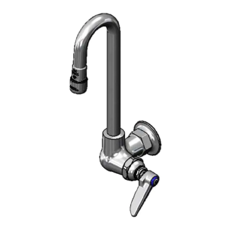 T&S Brass B-0310-119X-WS Pantry Faucet Wall Mount Single Hole Gooseneck Lever Handle