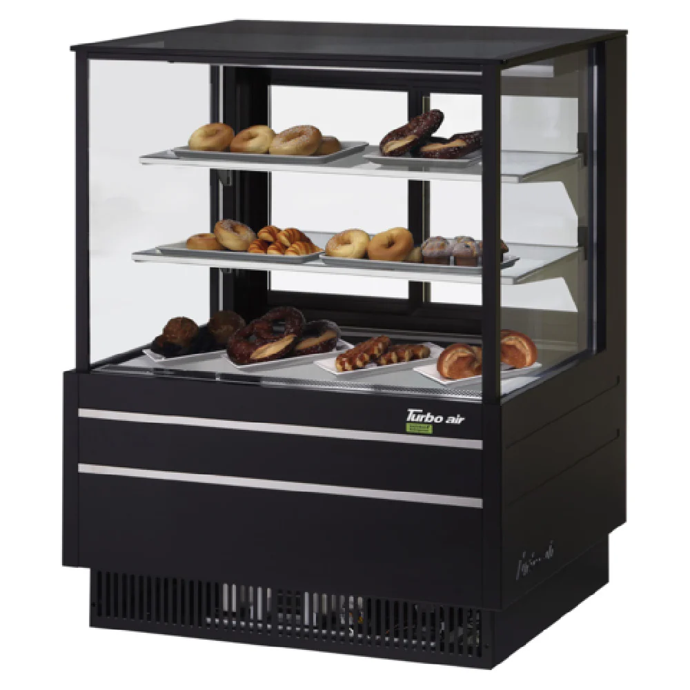 Turbo Air TCGB-36UF-DR-B 36 Inch Bakery Dry Case with Two Shelves Stainless Steel