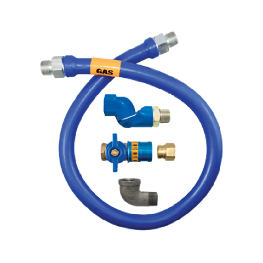 Dormont 1650BPCFS36 1/2 Inch Diameter Moveable Gas Connector Hose Stainless Steel Blue PVC with Safety Quik QDV 72000 BTU