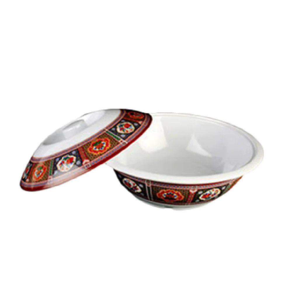 Thunder Group 8011TP 80 Oz Serving Bowl with Lid Break-Resistant Melamine Peacock