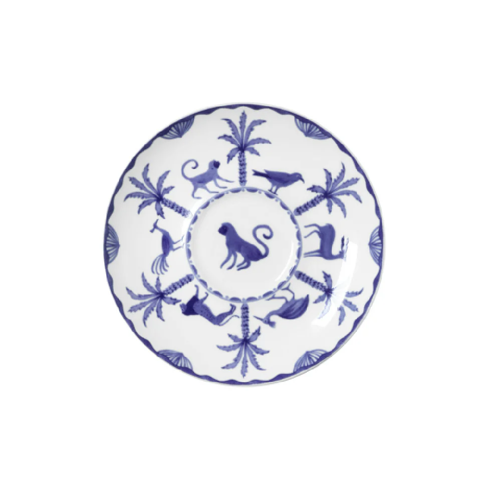 Steelite 82124AND0169 5.75 Inch Round Saucer Bone China Sultans Garden Blue