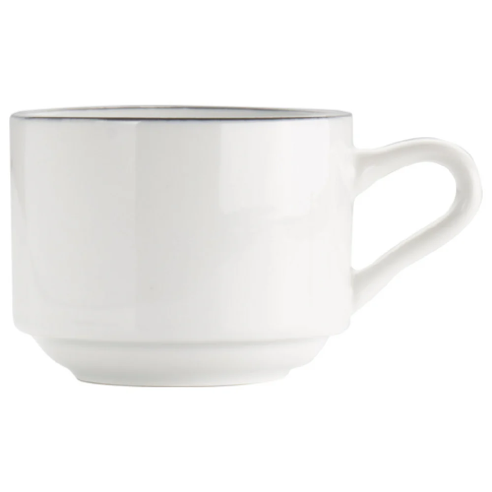 International Tableware TB-23-BL 8 Oz Stacking Cup Porcelain White 12 Packs