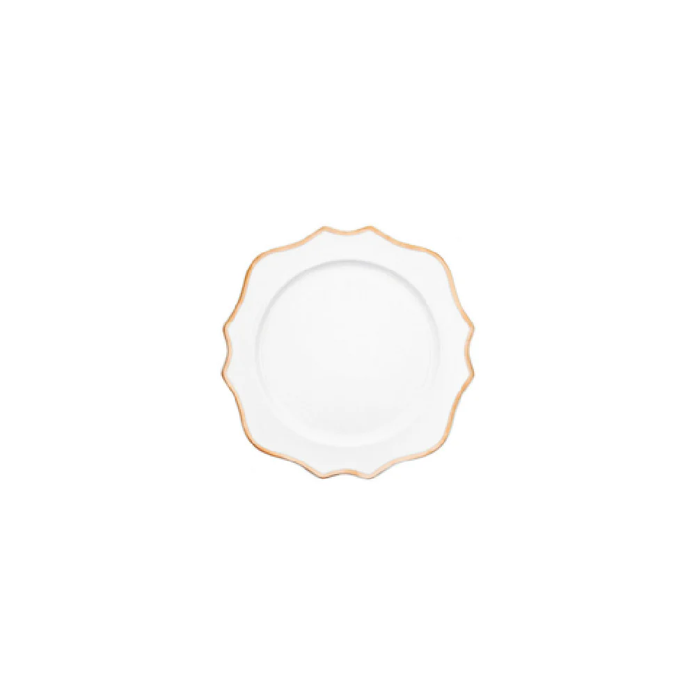 Fortessa RRP.TRIESTEG.02 8.25 Inch China Plate Gold Trim Dishwasher Safe