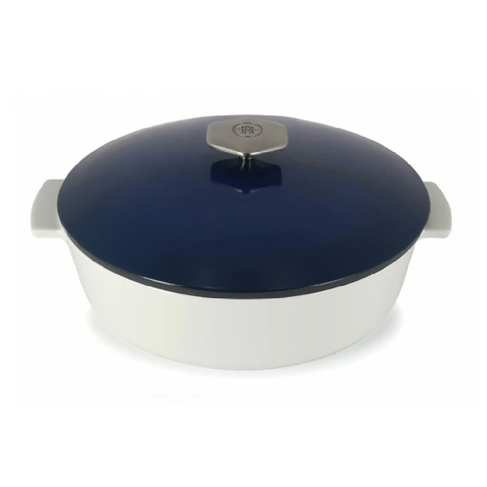 Revol 649862 122 Oz Cocotte with Cover Porcelain Blue Casserole Dish Revol 649862 122 Oz Cocotte with Cover Porcelain Blue Casserole Dish