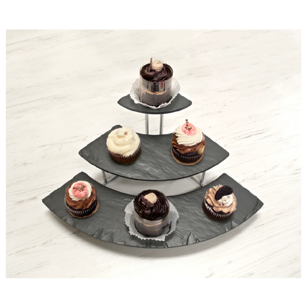 GET Enterprises M514QR-ZW 14 Inch Melamine Meta Riser Quarter Circle with faux zebra wood look GET Enterprises M514QR-ZW 14 Inch Melamine Meta Riser Quarter Circle with faux zebra wood look