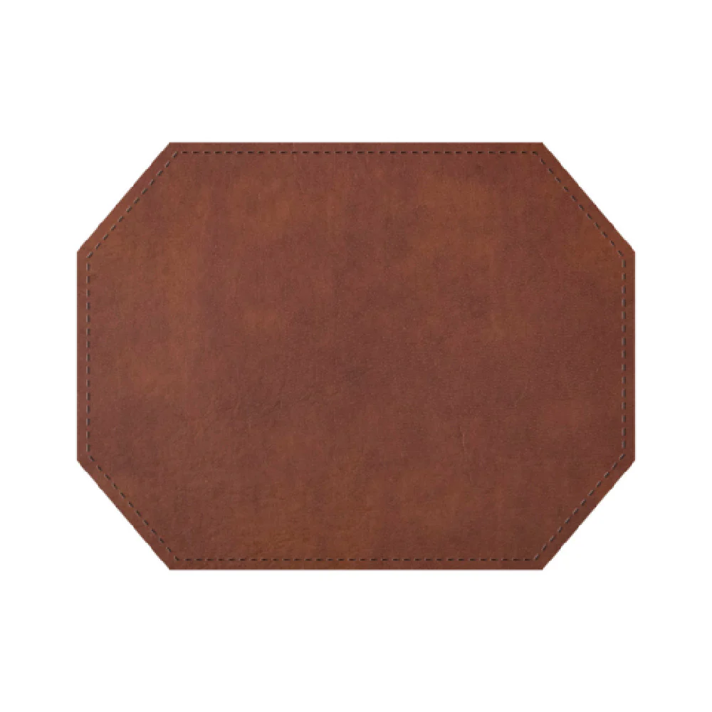 Risch TABLEMATOCT-LTH 17 Inch Tuxedo Leather Octagon Placemat Risch TABLEMATOCT-LTH 17 Inch Tuxedo Leather Octagon Placemat