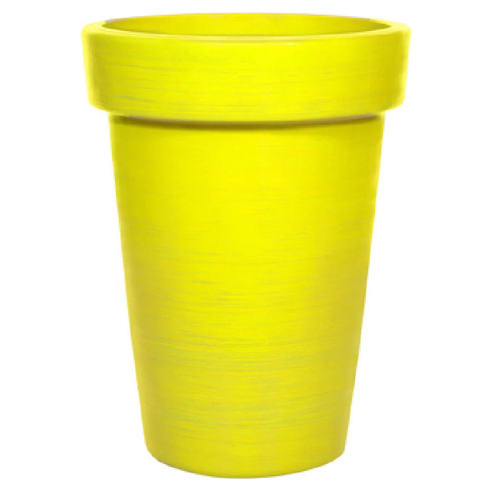 Grosfillex US571013 16 Inch Safety Planter Round Resin Safety Yellow