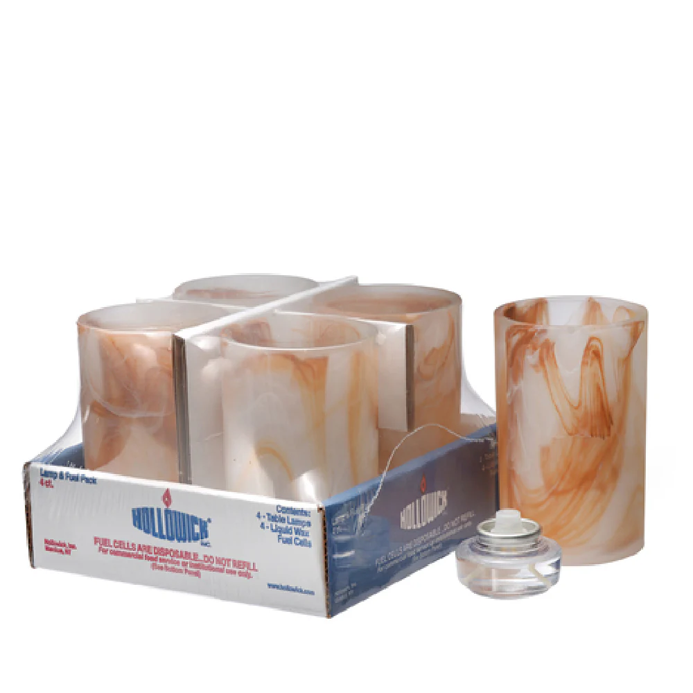 Hollowick 44017CML-4 2-7/8 Dia Candle Lamp Glass with HD12 Liquid Votive Fuel Cells