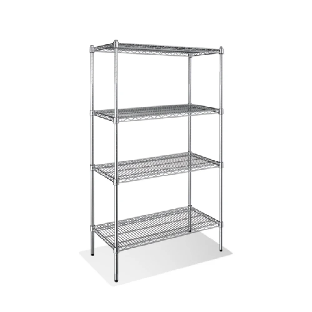 Steel Works Stainless SW1430C-4 30 Inch 4 Tier Shelving Unit Chrome Finish