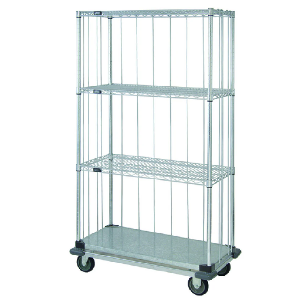 Quantum MD2448CG47RE 48 Inch Wire Shelving Unit with Dolly Base and Chrome Finish Quantum MD2448CG47RE 48 Inch Wire Shelving Unit with Dolly Base and Chrome Finish