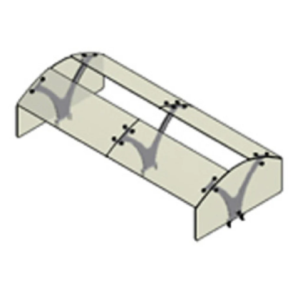 Atlas Metal VGE5C-DS-6 91 Inch Double-Sided Sneeze Guard with Glass Shield