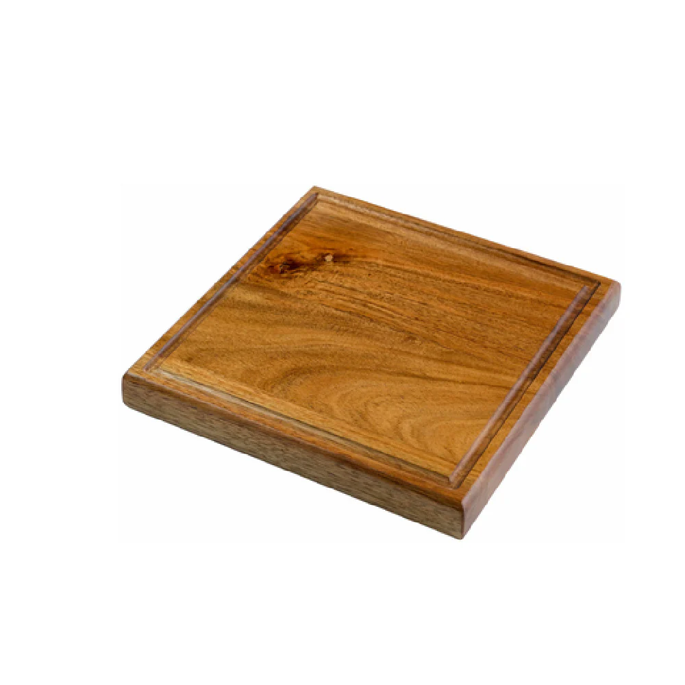 On The Table 600 10 Inch Mini Chop Block with Juice Groove Acacia Wood