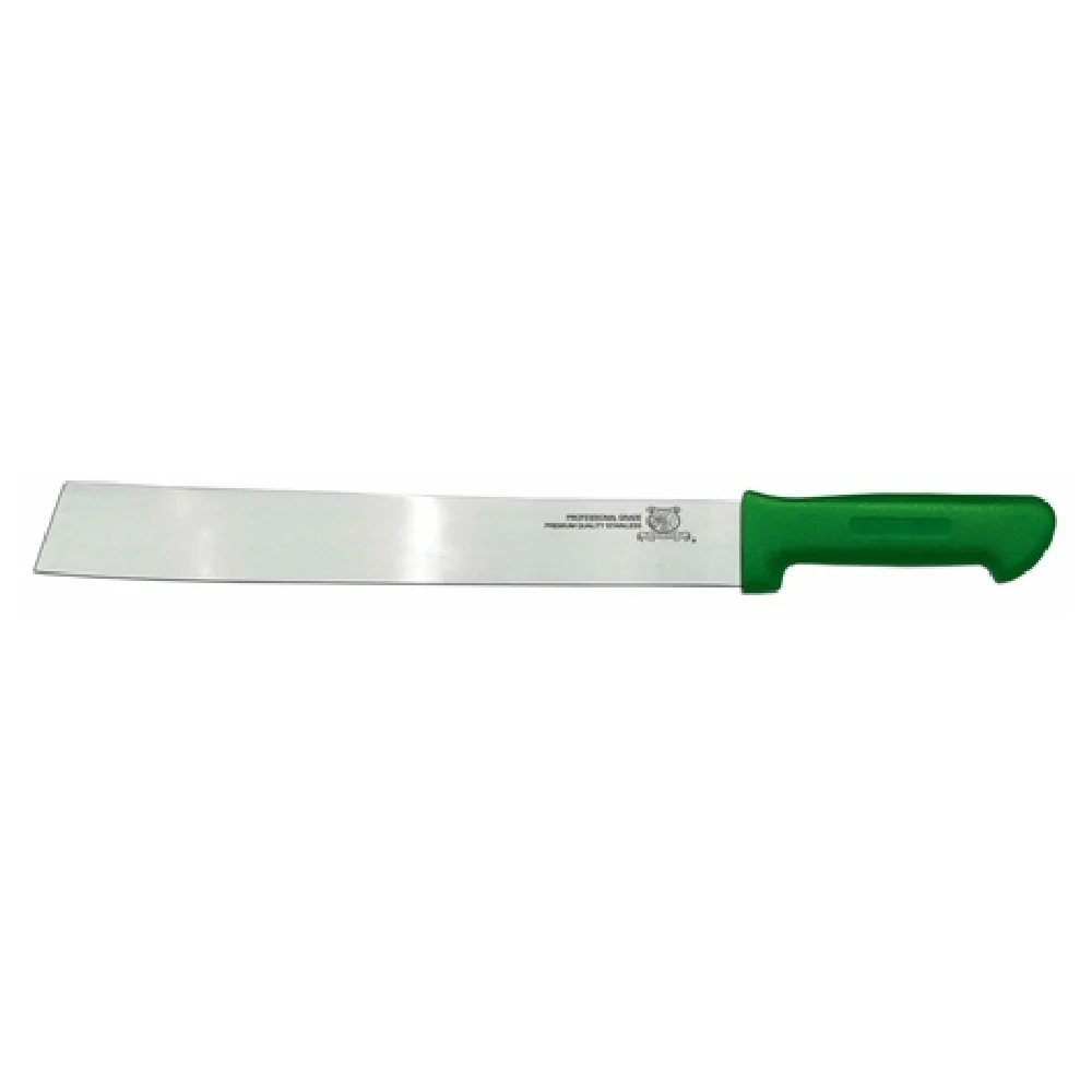Omcan 18739 14 Inch Tapered Blade Knife Produce Stainless Steel Green Handle