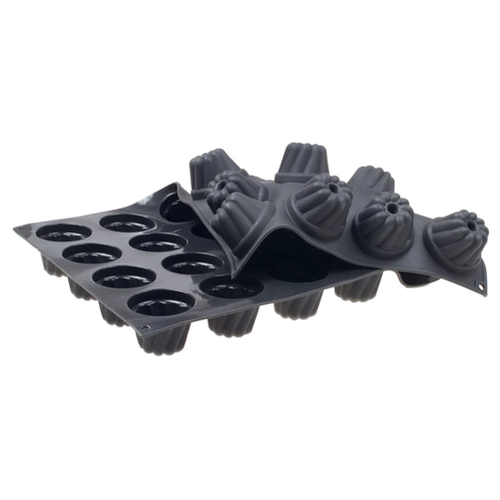 JB Prince M378 A 26 Inch Black Silicone Mold with 24 Kugelhopf Molds