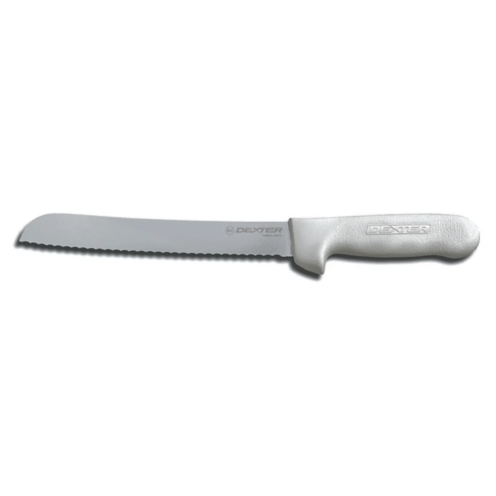 Dexter Russell 13313 8 Inch Scalloped Edge Knife High Carbon Stainless Steel White Handle