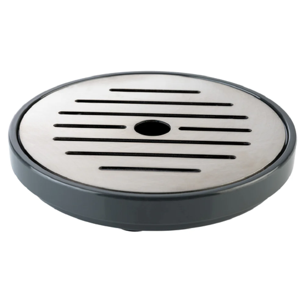 Libbey APS 10853 3-3/4 Inch Diameter Drip Tray Round Stainless Steel Black