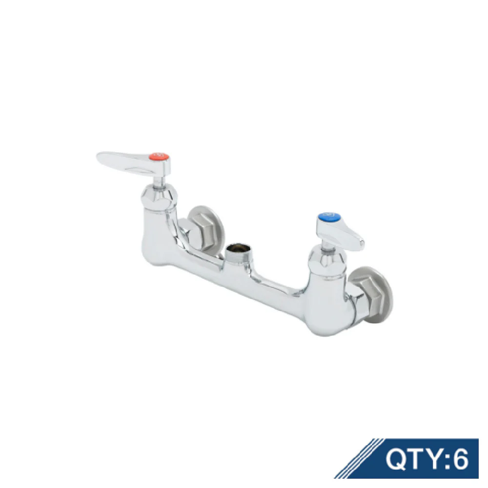 T&S Brass B-0230-CR-LNM Wall Mount Faucet Stainless Steel with Spoutless Design 6 Packs