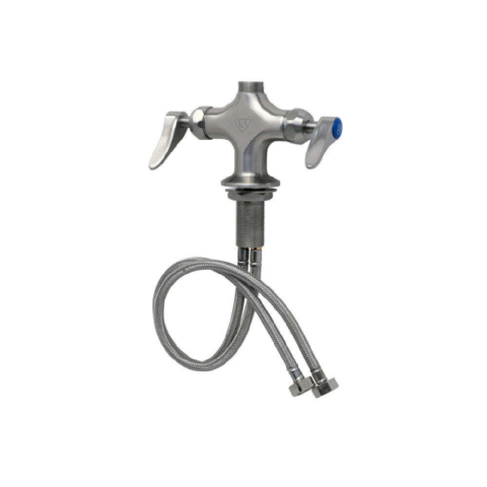T&S Brass S-0200-CR-LN 7.44 Inch Mixing Faucet with Swivel Outlet Stainless Steel