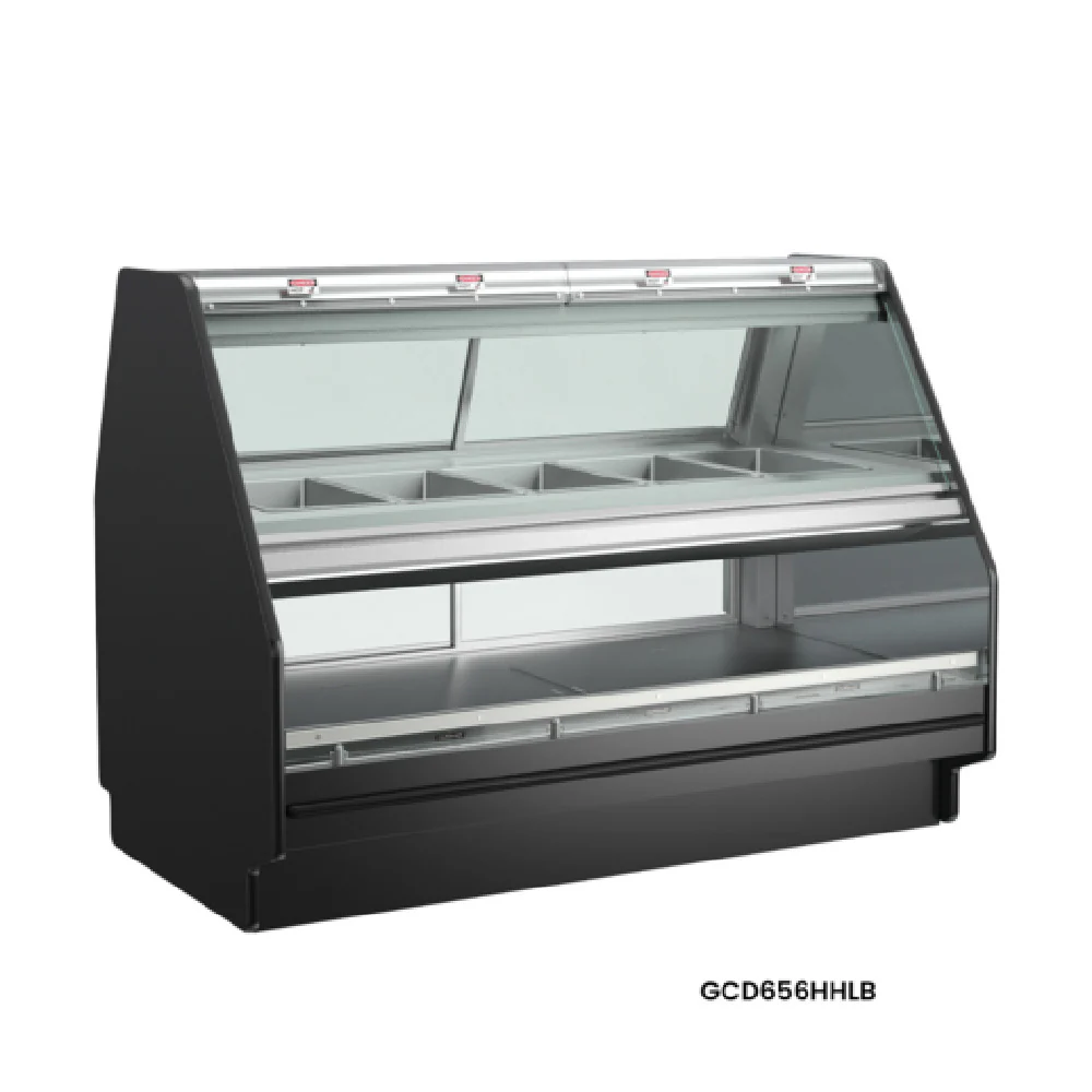 Structural Concepts GCD656HHLB 73 Inch Hot Over Hot Combination Case Stainless Steel with Lift-Up Glass