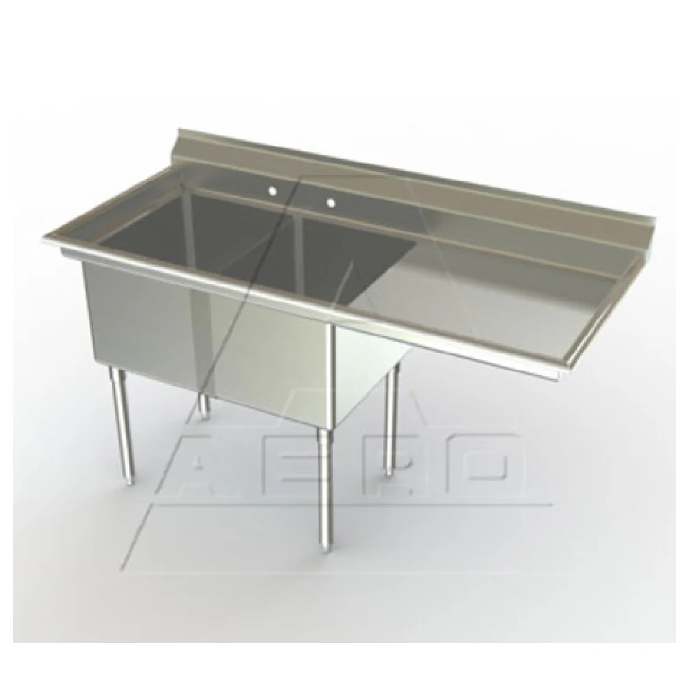 AERO Manufacturing XF2-2116-18R 54 Inch Galvanized Delux Sink with 18 Inch Drainboard AERO Manufacturing XF2-2116-18R 54 Inch Galvanized Delux Sink with 18 Inch Drainboard